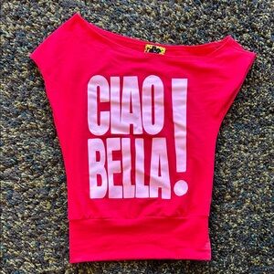 Omighty Graphic Off-Shoulder T-Shirt